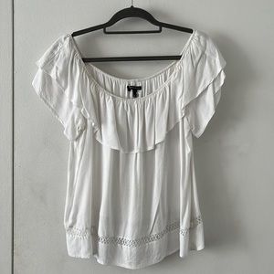 White buffalo blu off-shoulder shirt size XL
